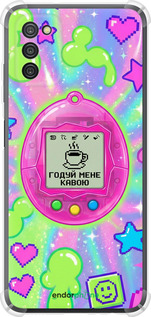 Силикон с усиленными углами чехол 'Y2K Aesthetic Retro Pet: Годуй мене кавою' для Samsung Galaxy A03s A037F изображение 3