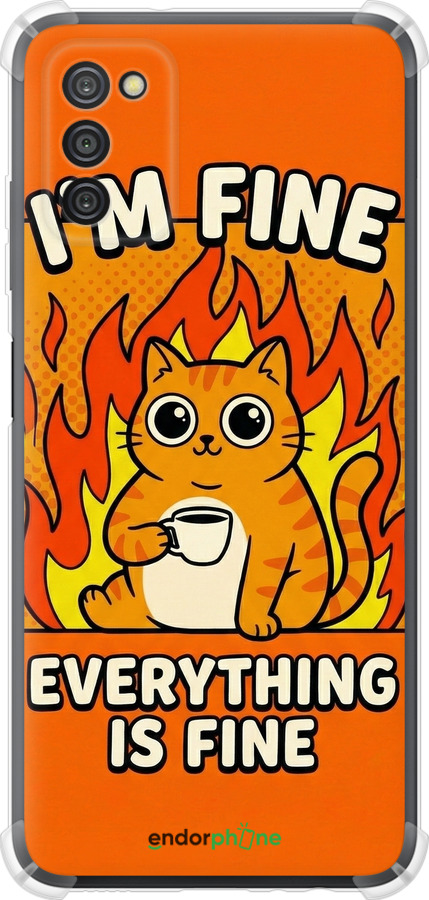 Силикон с усиленными углами чехол Funny Cat для Samsung Galaxy A03s A037F - 6786sp-2381 изображение 