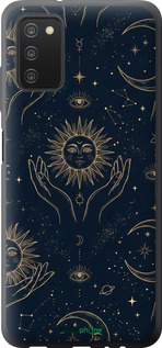 2D пластиковый чехол Celestial Harmony: Sun & Moon Gold Mystic Pattern для Samsung Galaxy A03s A037F - 6778t-2381 изображение 