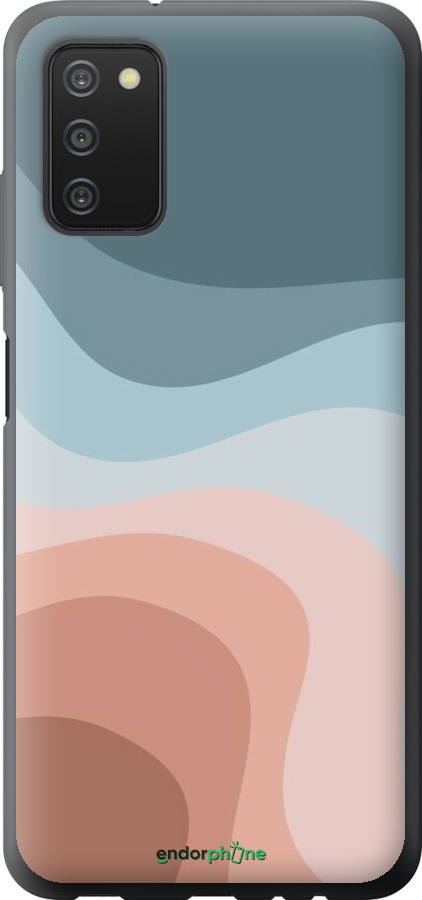 2D пластиковый чехол С синими и розовыми волнами в стиле ретро для Samsung Galaxy A03s A037F - 6532t-2381 изображение 