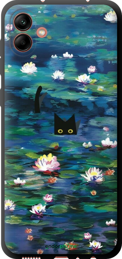 TPU чехол Чехол с изображением водяных лилий Моне и кошек для Samsung Galaxy A04 A045F - 6399b-2831 изображение 
