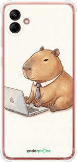 Силіконовий протиударний с посиленими кутами чехол Funny Capybara CEO Working для Samsung Galaxy A04 A045F - 6777sp-2831 изображение 