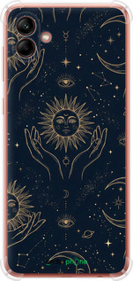 Силіконовий протиударний с посиленими кутами чехол Celestial Harmony: Sun & Moon Gold Mystic Pattern для Samsung Galaxy A04 A045F - 6778sp-2831 изображение 