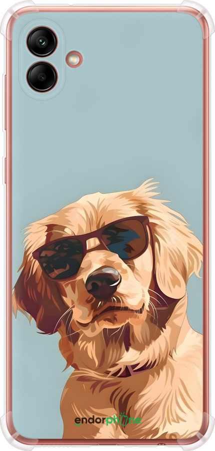 Силикон с усиленными углами чехол Пес в очках для Samsung Galaxy A04 A045F - 6381sp-2831 изображение 