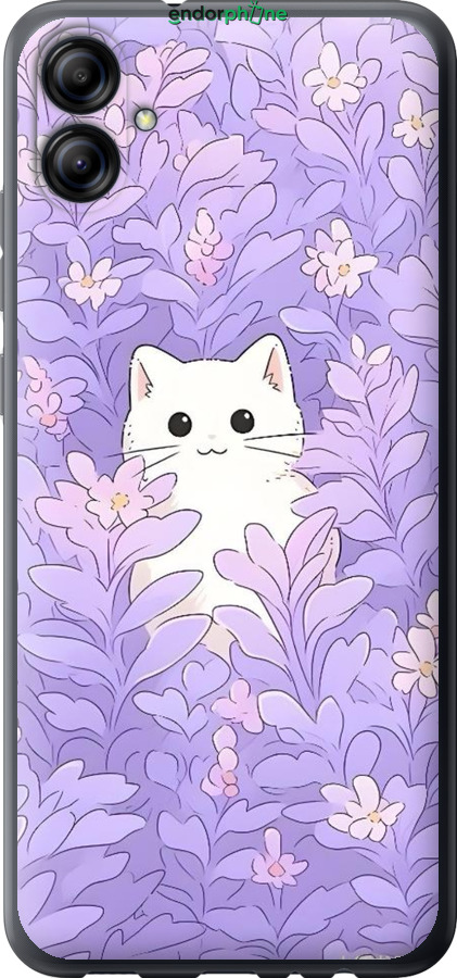 Силіконовий чехол Котик в цветах для Samsung Galaxy A04e A042F - 6390u-2908 изображение 