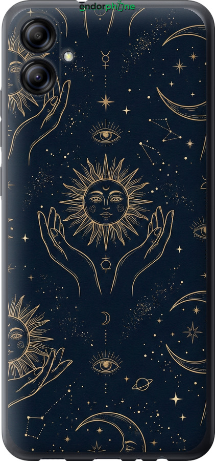 Силиконовый чехол Celestial Harmony: Sun & Moon Gold Mystic Pattern для Samsung Galaxy A04e A042F - 6778u-2908 изображение 