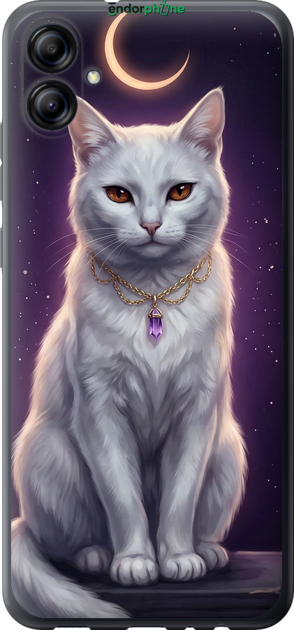 Силиконовый чехол Mystic White Cat Gothic Dark Purple Gold для Samsung Galaxy A04e A042F - 6805u-2908 изображение 