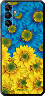 TPU чехол Жёлто-голубые цветы для Samsung Galaxy A04s - 1048b-2877 изображение 