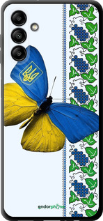 TPU чехол Желто-голубая бабочка для Samsung Galaxy A04s - 1054b-2877 изображение 
