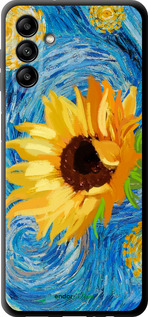 TPU чехол Цветы желто-голубые для Samsung Galaxy A04s - 5308b-2877 изображение 