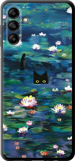 TPU чехол с изображением водяных лилий и кошек для Samsung Galaxy A04s - 6257b-2877 изображение 