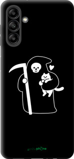 TPU чехол Минималистичный арт: смерть и кошка для Samsung Galaxy A13 5G - 6529b-3853 изображение 