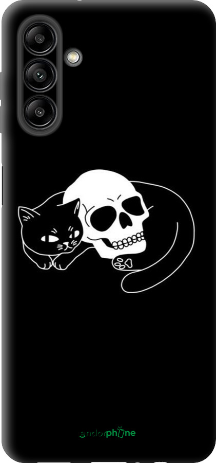 TPU чехол С изображением кота и черепа для Samsung Galaxy A04s - 6491b-2877 изображение 