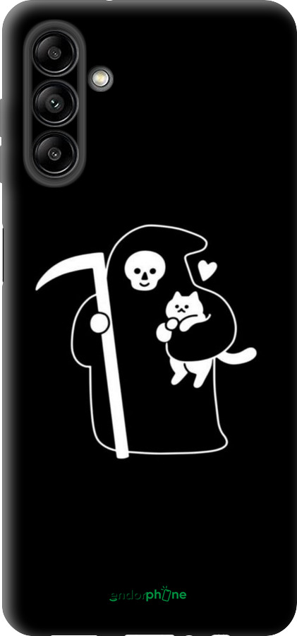 TPU чехол Минималистичный арт: смерть и кошка для Samsung Galaxy A13 5G - 6529b-3853 изображение 