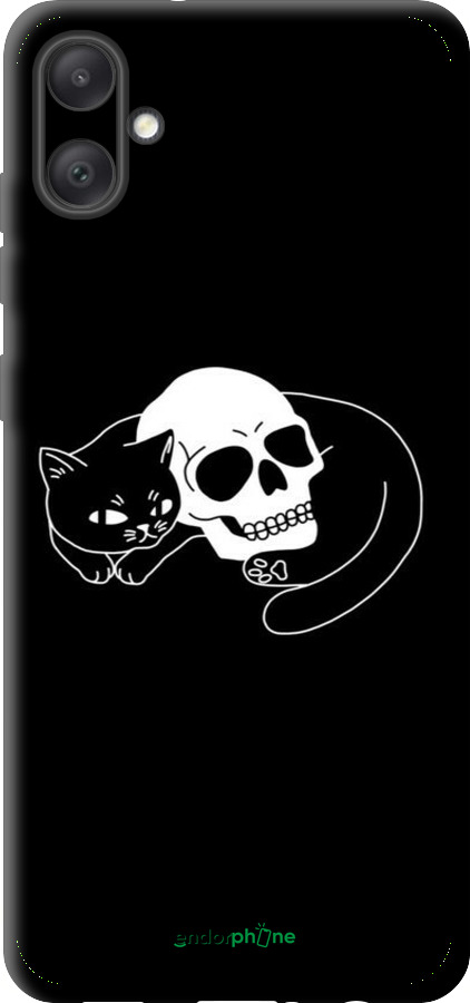 TPU чехол С изображением кота и черепа для Samsung Galaxy A05 - 6491b-3355 изображение 