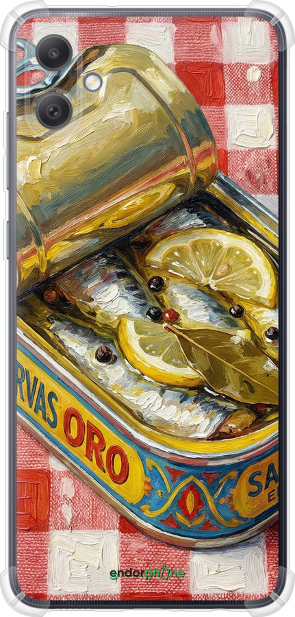 Силикон с усиленными углами чехол Vintage Sardine Tin Phone для Samsung Galaxy A05 - 6772sp-3355 изображение 