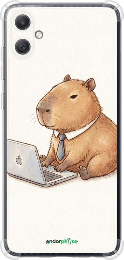 Силикон с усиленными углами чехол Funny Capybara CEO Working для Samsung Galaxy A05 - 6777sp-3355 изображение 