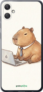Силиконовый чехол Funny Capybara CEO Working для Samsung Galaxy A05 - 6777u-3355 изображение 