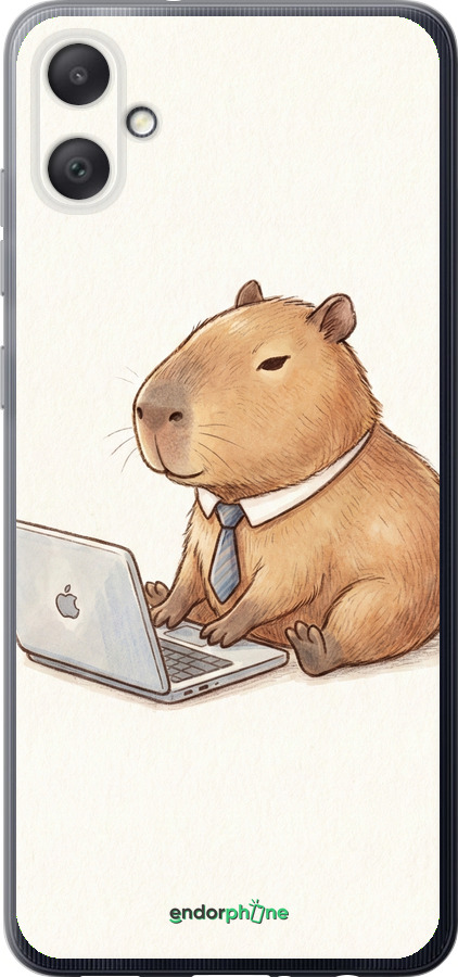 Силиконовый чехол Funny Capybara CEO Working для Samsung Galaxy A05 - 6777u-3355 изображение 