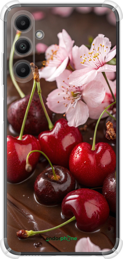 Силикон с усиленными углами чехол Вишня в шоколаде для Samsung Galaxy A05s - 6698sp-3356 изображение 