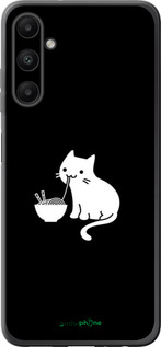 Силиконовый чехол С милым котом на черном фоне для Samsung Galaxy A05s - 6528u-3356 изображение 