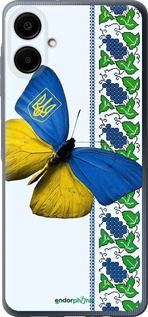 Силиконовый чехол Желто-голубая бабочка для Samsung Galaxy A06 4G - 1054u-3776 изображение 