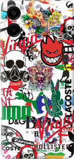 Силиконовый чехол Many different logos для Samsung Galaxy A06 4G - 4022u-3776 изображение 