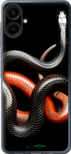 Силиконовый чехол Красно-черная змея на черном фоне для Samsung Galaxy A06 4G - 4063u-3776 изображение 