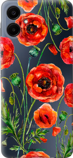 Силиконовый чехол Нарисованные маки для Samsung Galaxy A06 4G - 4278u-3776 изображение 