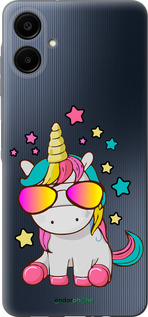 Силиконовый чехол Единорог в очках для Samsung Galaxy A06 4G - 4879u-3776 изображение 