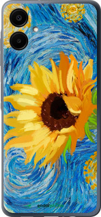 Силіконовий чехол Квіти жовто-блакитні  для Samsung Galaxy A06 4G - 5308u-3776 изображение 