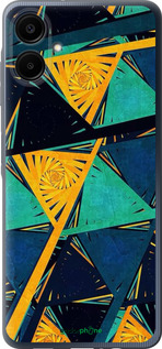 Силиконовый чехол Арт, абстракция, желтый, синий для Samsung Galaxy A06 4G - 5382u-3776 изображение 