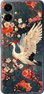 Силиконовый чехол Сакура и аист для Samsung Galaxy A06 4G - 6108u-3776 изображение 