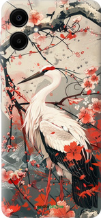 Силиконовый чехол Аист в цвету сакуры для Samsung Galaxy A06 4G - 6109u-3776 изображение 