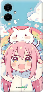 Силиконовый чехол Девочка аниме радуга для Samsung Galaxy A06 4G - 6304u-3776 изображение 