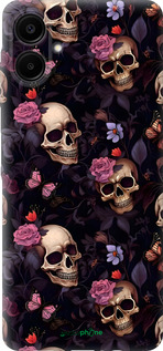 Силиконовый чехол Черепа и розы для Samsung Galaxy A06 4G - 6316u-3776 изображение 