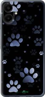 Силиконовый чехол С синими отпечатками лап для Samsung Galaxy A06 4G - 6441u-3776 изображение 