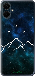 Силиконовый чехол Горы и звезды нарисованы на фоне галактики для Samsung Galaxy A06 4G - 6490u-3776 изображение 