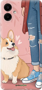 Силиконовый чехол Корги 3 для Samsung Galaxy A06 4G - 6707u-3776 изображение 