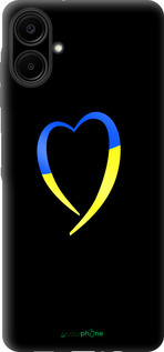 Силиконовый чехол Жёлто-голубое сердце для Samsung Galaxy A06 4G - 885u-3776 изображение 