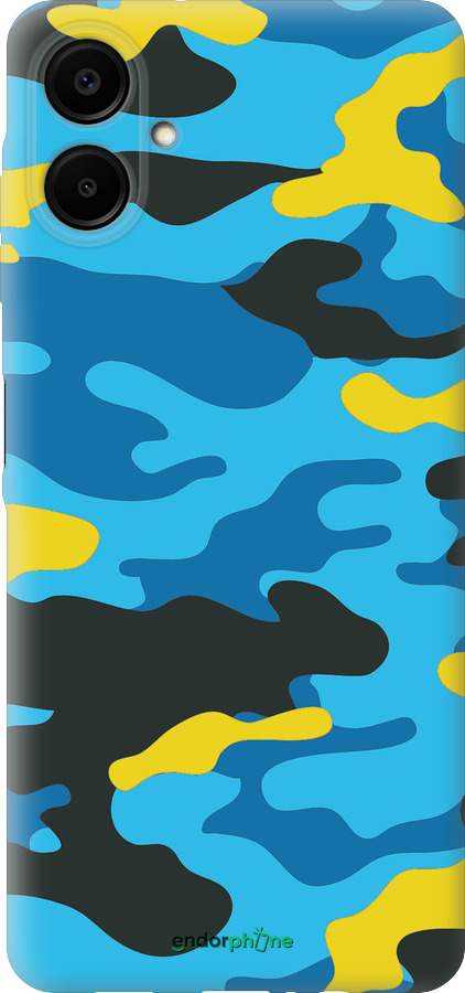 Силиконовый чехол Желто-голубой камуфляж для Samsung Galaxy A06 4G - 1084u-3776 изображение 