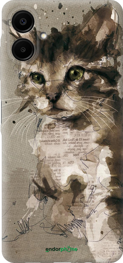 Силиконовый чехол Котёнок из пятен и линий для Samsung Galaxy A06 4G - 119u-3776 изображение 