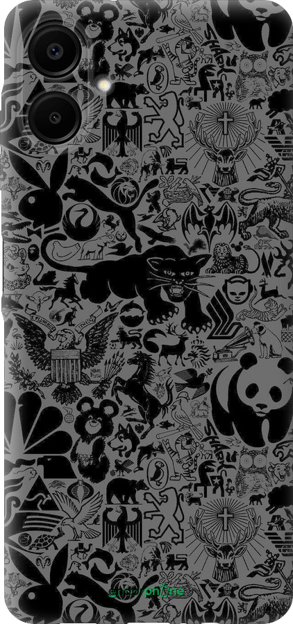 Силіконовий чехол Чорно-сірий стікер бомбінг для Samsung Galaxy A06 4G - 2432u-3776 изображение 