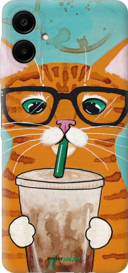 Силиконовый чехол Зеленоглазый кот в очках для Samsung Galaxy A06 4G - 4054u-3776 изображение 