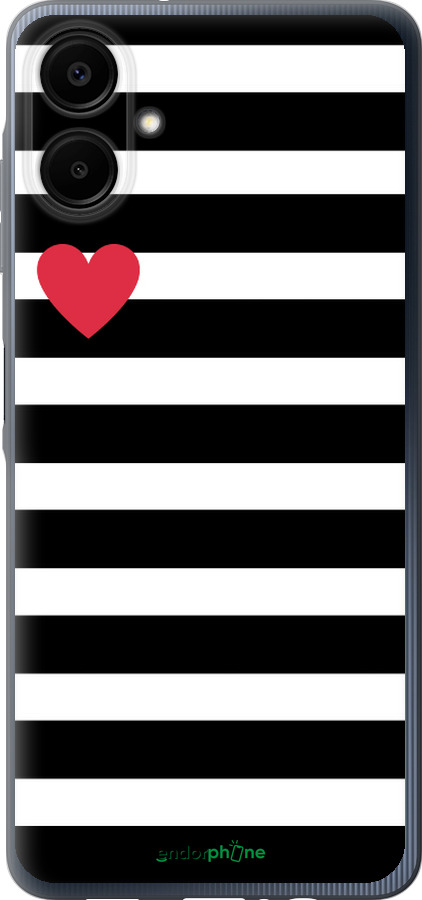 Силиконовый чехол Черно-белые полосы для Samsung Galaxy A06 4G - 4461u-3776 изображение 