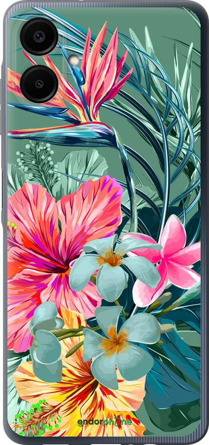 Силиконовый чехол Тропические цветы v1 для Samsung Galaxy A06 4G - 4667u-3776 изображение 