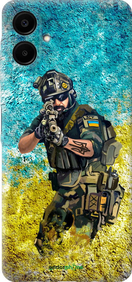 Силиконовый чехол Воин ЗСУ для Samsung Galaxy A06 4G - 5311u-3776 изображение 