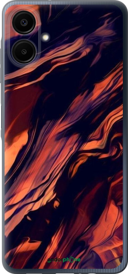 Силиконовый чехол Черно-оранжевая абстракция для Samsung Galaxy A06 4G - 5340u-3776 изображение 