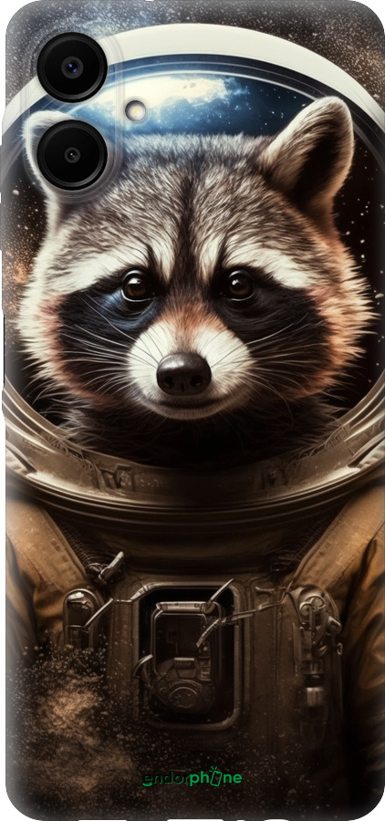 Силиконовый чехол Raccoon austronaut для Samsung Galaxy A06 4G - 5581u-3776 изображение 