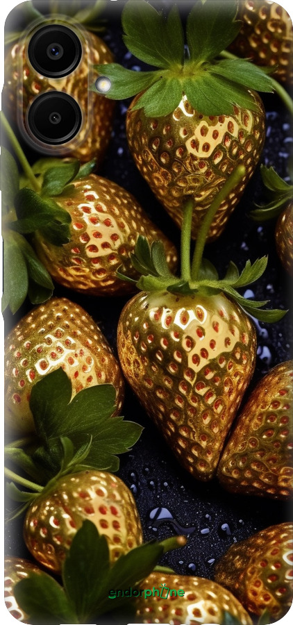 Силиконовый чехол Золотая клубника для Samsung Galaxy A06 4G - 5637u-3776 изображение 